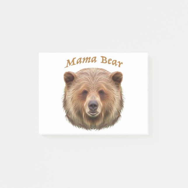 Mama Bear Post-it Klebezettel (Vorderseite)