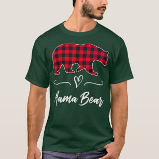 Mama Bear Red Buffalo Karo Kariert Herzstück Mama T-Shirt