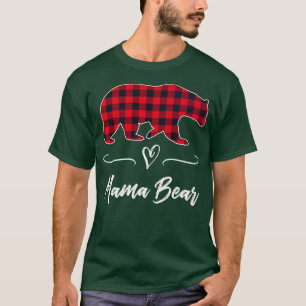 Mama Bear Red Buffalo Karo Kariert Herzstück Mama  T-Shirt