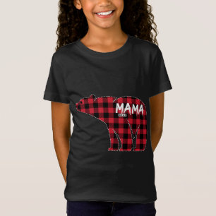 Mama Bear Red Kariert Matching Familie Weihnachten T-Shirt