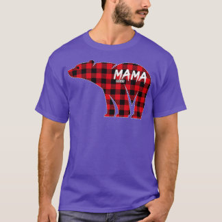 Mama Bear Red Kariert Matching Familie Weihnachten T-Shirt