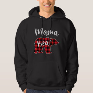 Mama Bear Red Kariert Pajama Weihnachtsfamilie Hoodie