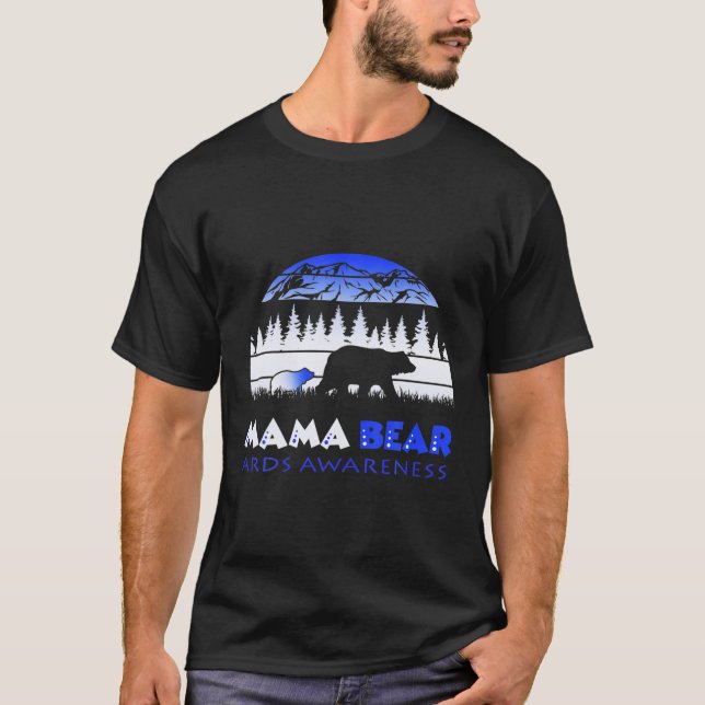 Mama Bear Retro Ards Awareness T-Shirt (Vorderseite)