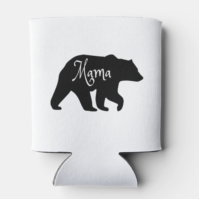 Mama Bear schwarz-weiß Dosenkühler (Rückseite)