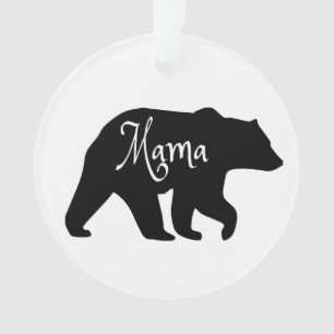 Mama Bear schwarz-weiß Ornament