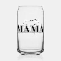 MAMA Bear Silhouette Glass