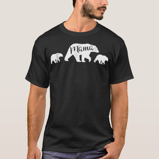 Mama Bear T mit Two Cubs Mütter Day Mama T-Shirt (Vorderseite)