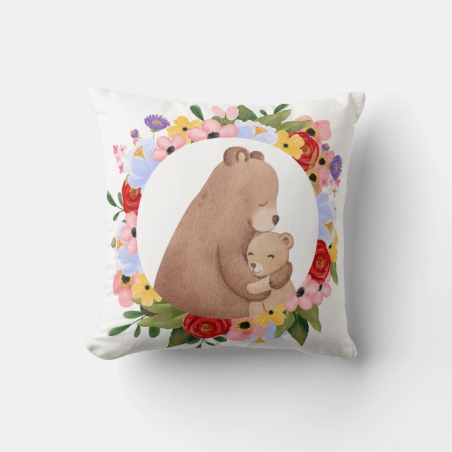 Mama Bear Throw Kissen (Vorderseite)