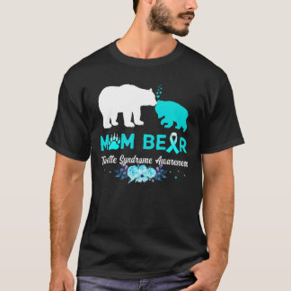 Mama Bear Tourette Syndrome Awareness Aquamarin Ri T-Shirt
