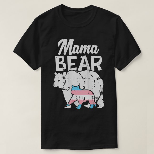 Mama Bear Transgender Trans Pride Flag Train T-Shirt (Design vorne)