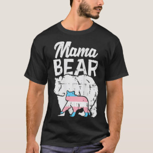 Mama Bear Transgender Trans Pride Flag Train T-Shirt