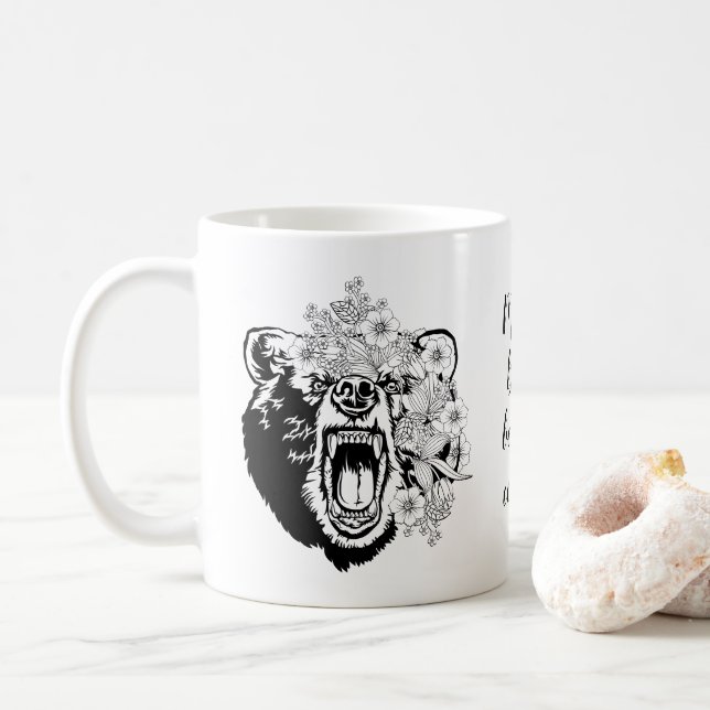 Mama Bear vor Coffee Funny Kaffeetasse (Mit Donut)