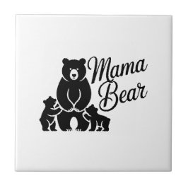 Mama Bear with Cubs Cute Family Bear Fliese