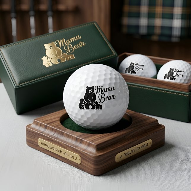 Mama Bear with Cubs Cute Family Bear Golfball (Von Creator hochgeladen)