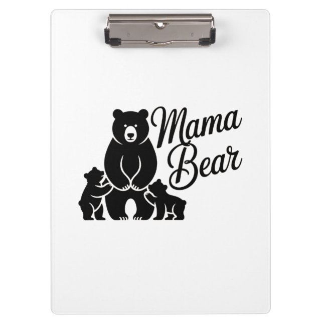 Mama Bear with Cubs Cute Family Bear Klemmbrett (Vorderseite)