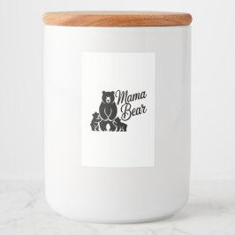 Mama Bear with Cubs Cute Family Bear Lebensmitteletikett