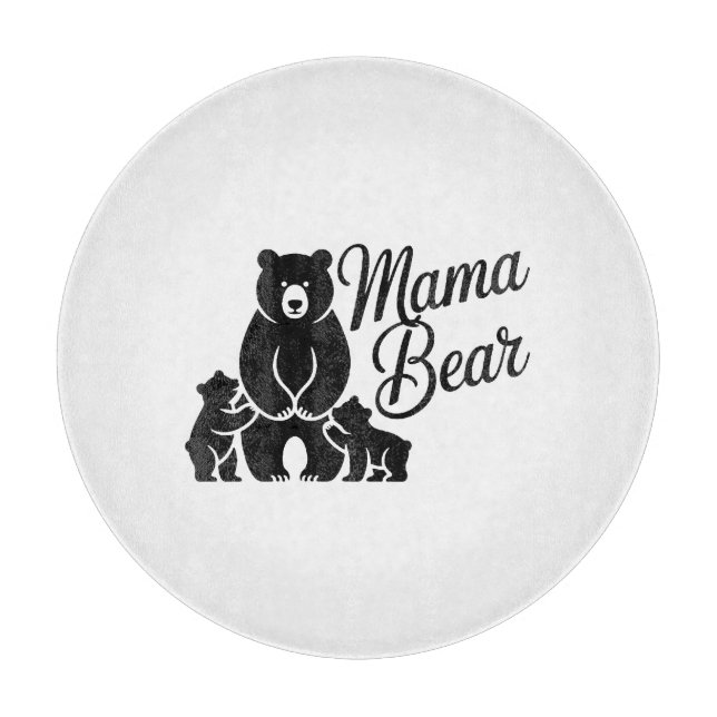 Mama Bear with Cubs Cute Family Bear Schneidebrett (Vorderseite)