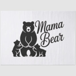Mama Bear with Cubs Cute Family Bear Seidenpapier