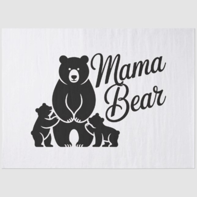 Mama Bear with Cubs Cute Family Bear Seidenpapier (Vorderseite)