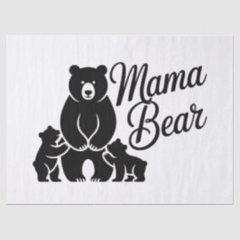 Mama Bear with Cubs Cute Family Bear Seidenpapier