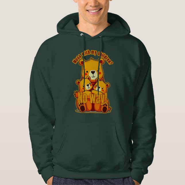Mama Bear with My Cubs – Cute Family Bear Art Hoodie (Vorderseite)