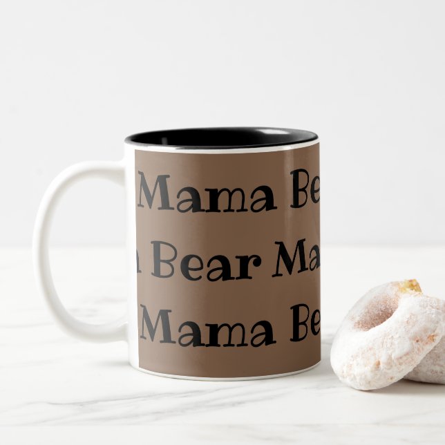 Mama Bear Zweifarbige Tasse (Mit Donut)