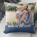 Mama Bearbeiten von Text-Overlay 2 Foto doppelseit Kissen<br><div class="desc">Erstellen Sie Ihr eigenes modernes Foto Kissen mit zwei Ihrer Lieblings-Fotos. Die übergroße Typografie ist vollständig editierbar und liest derzeit "Die am meisten geliebte Mama der Welt". Die Fotovorlage steht Ihnen zum Hinzufügen Ihrer Bilder zur Verfügung, die im Landschaftsformat angezeigt werden. Die Farbpalette ist blau und weiß, aber wenn Sie...</div>
