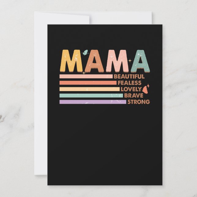 Mama Beautiful Fearless Lovely Brave Strong Einladung (Vorderseite)