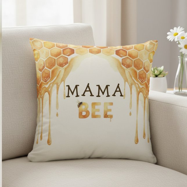 Mama Bee Honeycomb Honey Drip Baby Shower Kissen (Mama Bee Honeycomb Honey Drip Baby Shower Throw Pillow
)