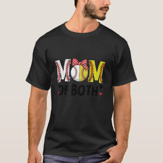 Mama beider Softball Baseball Mama Herzmutter T-Shirt