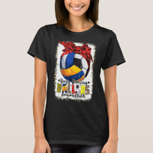 Mama beider Volleyball-Fußball-Fußball beschäftigt T-Shirt