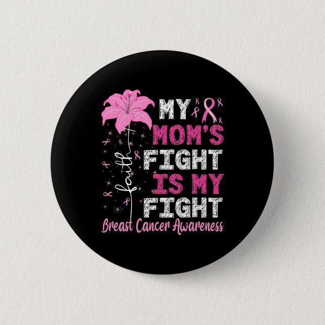 Mama bekämpft Brustkrebs Button (Vorderseite)