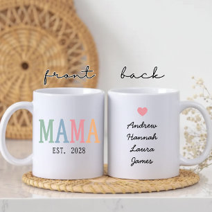 Mama   Benutzerdefinierte farbenfrohe Muttertagsfe Kaffeetasse