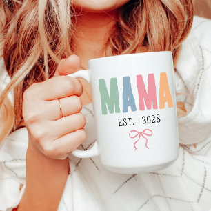 Mama Benutzerdefinierte farbenfrohe Schrift zum Kaffeetasse