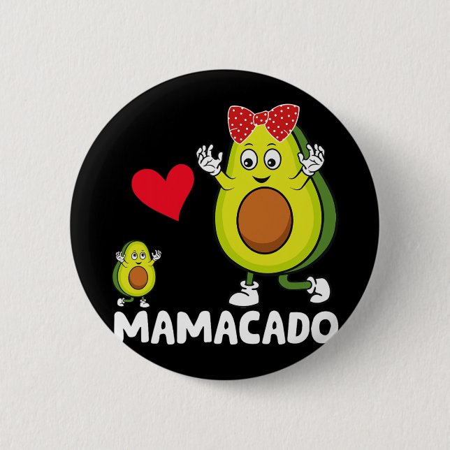 Mama Best Mama Avocado Mamacado Happy Mthers Day Button (Vorderseite)