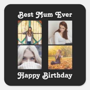 Mama Best Mother Birthday Instagram Foto-Vorlage Quadratischer Aufkleber