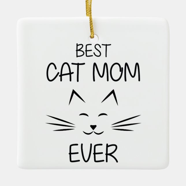 Mama - Beste Katze-Mama aller Zeiten Keramikornament (Vorderseite)