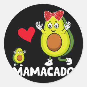 Mama Beste Mama Avocado Mamacado Alles Gute zum Mu Runder Aufkleber