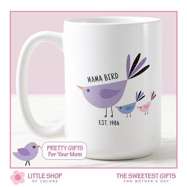 Mama Bird and Chicks Mother Day Kaffeetasse (Von Creator hochgeladen)