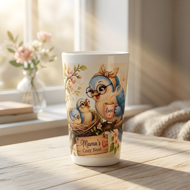 Mama Bird Coffee Latte Tasse (Von Creator hochgeladen)