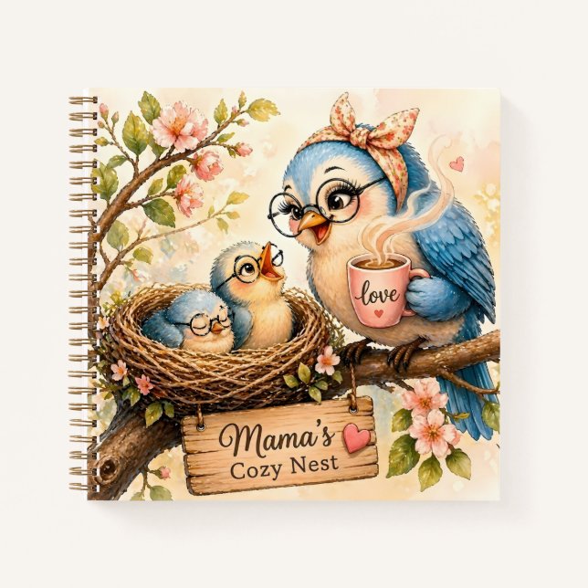 Mama Bird Spiral Notebook   Notizbuch (Vorderseite)
