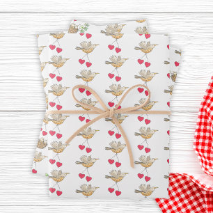 Mama Bird über Nest of Baby Chicks Dusche fliegen Geschenkpapier Set