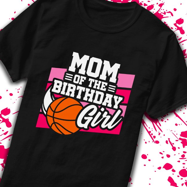 Mama Birthday Girl Basketball Party Mutter Mutter  T-Shirt (Von Creator hochgeladen)