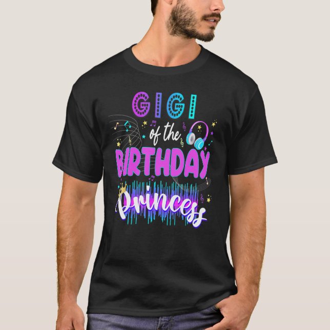 Mama Birthday Rockstar Theme Music Party Karaoke G T-Shirt (Vorderseite)