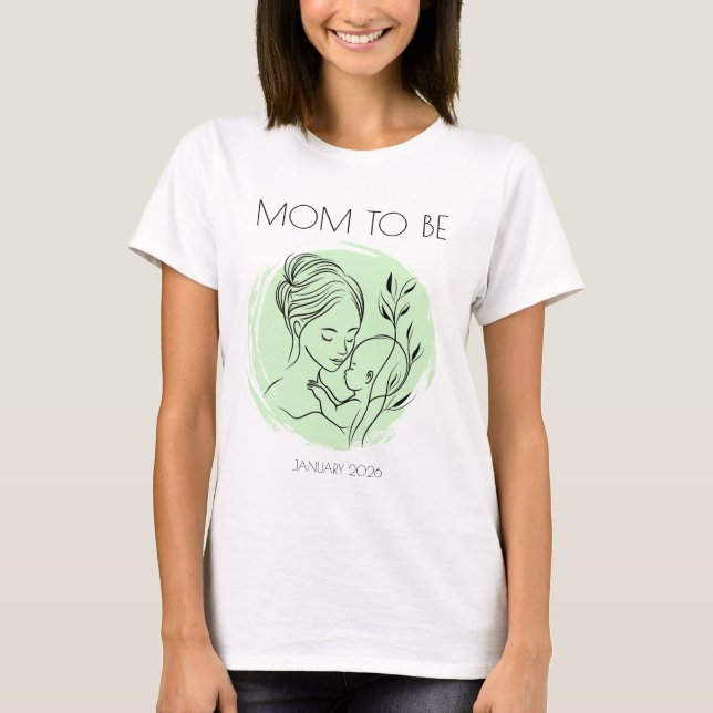 Mama bis zum Fälligkeitsdatum T - Shirt Minimalist (Vorderseite)