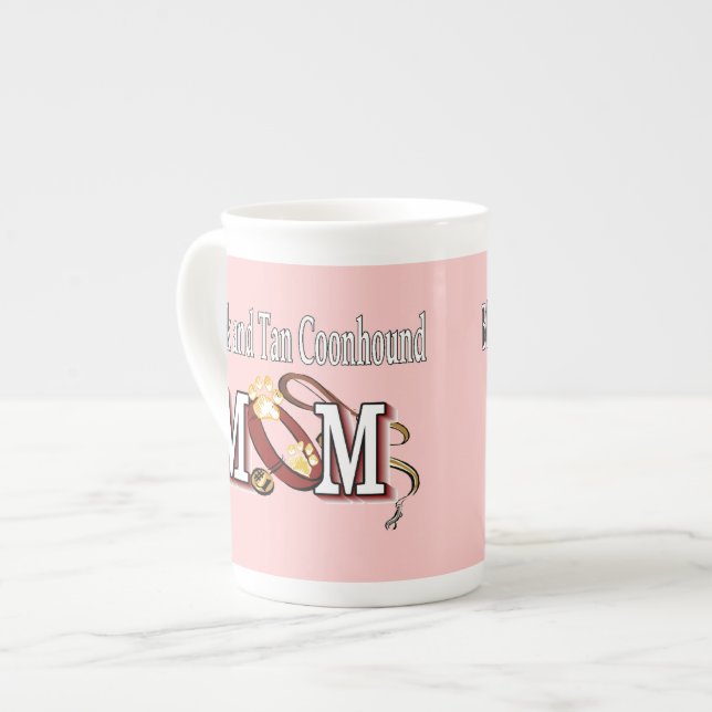 Mama "Black and Tan Coonhound Dog" Prozellantasse (Vorderseite Links)