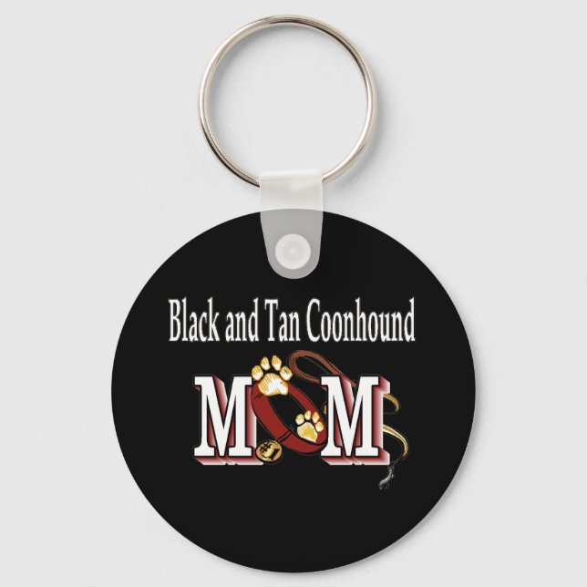 Mama "Black and Tan Coonhound Dog" Schlüsselanhänger (Vorderseite)