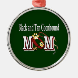 Mama "Black and Tan Coonhound Dog" Silbernes Ornament