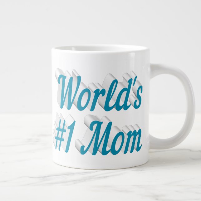 Mama Blau Halbtext Riesenkaffee Tasse (Rechts)