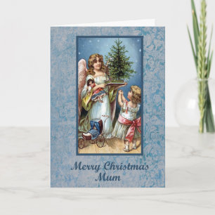 Mama-blaue Weihnachtskarte Feiertagskarte